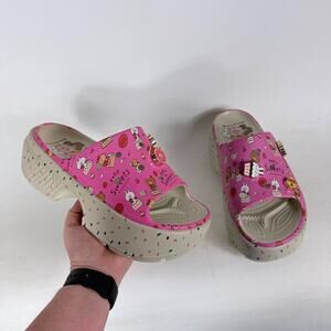 Crocs Line Friends Stomp Petit Sweets Slide Sandal Women 9 Pink Slip-On Open Toe